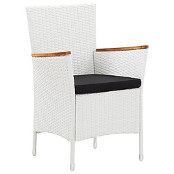 Ensemble salle à manger de jardin 9 pcs,Table et chaise à dîner d'extérieur Résine tressée Blanc -MN14805 pas cher