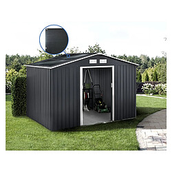 Habitat Et Jardin Abri de jardin métal - Vegas - 7.06 m² avec panneaux solaires - Gris
