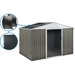 Habitat Et Jardin Abri jardin métal Dallas -8.84m² avec panneaux solaires - Taupe