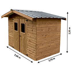 Abri de jardin 7.42m² brun doré - THE2420.02T - Therma - HABRITA