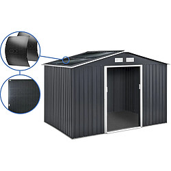 Habitat Et Jardin Abri de jardin métal - Vegas - 7.06 m² avec panneaux solaires - Gris
