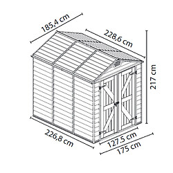 Abris de jardin 4m² gris - 704246 - Skylight - PALRAM