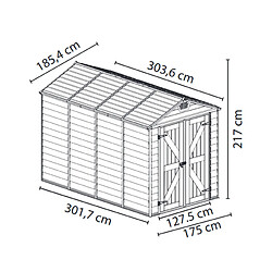 Abris de jardin 5.3m² gris - 704247 - Skylight - PALRAM
