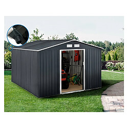 Habitat Et Jardin Abri de jardin métal - Vegas 12.98 m² avec gouttière - Gris