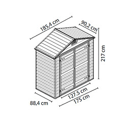 Abris de jardin 1.55m² ambre - 702919 - Skylight - PALRAM