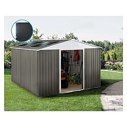 Habitat Et Jardin Abri jardin métal Dallas - 15.16m² avec panneau solaires - Taupe