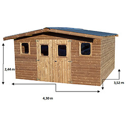 Abri de jardin 15.14m² brun doré - THA4030.02T - Thermabri - HABRITA