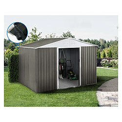 Habitat Et Jardin Abri jardin métal Dallas - 8.84m² avec gouttière - Taupe