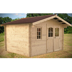 Abri de jardin 12.74m² bois naturel - NAN3530.02N - HABRITA