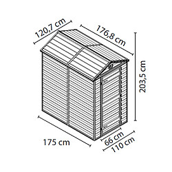 Abris de jardin 1.9m² ambre - 702294 - Skylight - PALRAM
