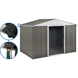 Habitat Et Jardin Abri jardin métal Dallas - 8.84m² avec gouttière - Taupe