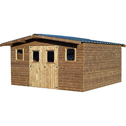 Abri de jardin 19,69m² brun doré - THA4040.02T - Thermabri - HABRITA