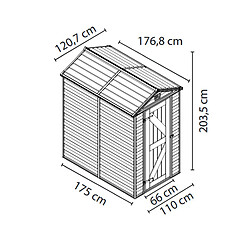 Abris de jardin 1.9m² gris - 703702 - Skylight - PALRAM