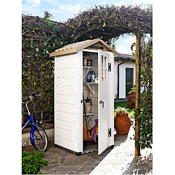 Abri mural résine 0,93 m2 beige/marron - EVO 80 - HABRITA