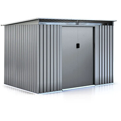 Habitat Et Jardin Abri de jardin métal toit plat Texas - 4,72 m² - Gris