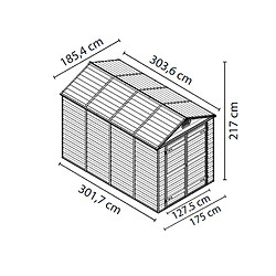 Abris de jardin 5.3m² ambre - 702921 - Skylight - PALRAM