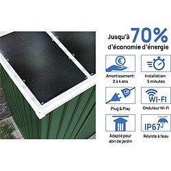 Avis Habitat Et Jardin Abri de jardin métal - Rosas - 7,06 m² avec panneaux solaires - Vert