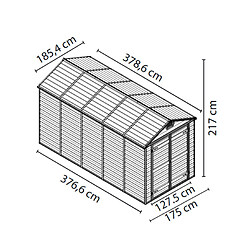 Abris de jardin 6.6m² ambre - 703225 - Skylight - PALRAM