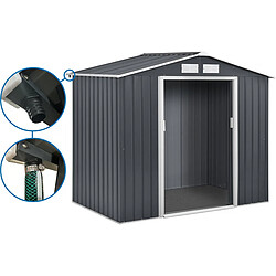 Habitat Et Jardin Abri de jardin métal - Vegas - 2,7 m² avec gouttière - Gris