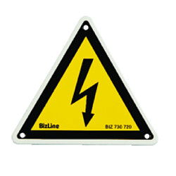 Bizline Triangles de signalisation danger électrique en PVC - Lot de 3