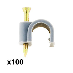 Zenitech Crochets de fixation Ø9 mm - Lot de 100 - Gris