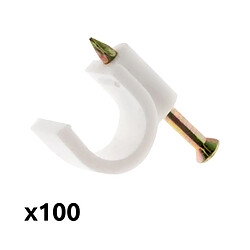 Zenitech Lot de 100 crochets fixation - Blanc