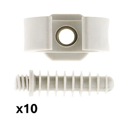 Zenitech Clips avec chevilles pour câbles - Lot de 10