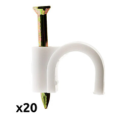 ZENITECH Lot de 20 crochets Ã˜4mm - Blanc