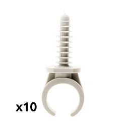 Zenitech Clips avec chevilles pour câbles - Lot de 10
