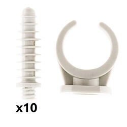 Zenitech Clips avec chevilles pour câbles - Lot de 10