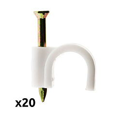 Zenitech Crochets de fixation câbles - Lot de 20 Ø7 mm