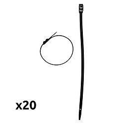 Zenitech Colliers de câblage - Lot de 20 - Noir