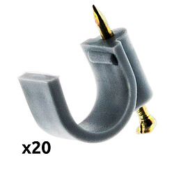 ZENITECH Lot de 20 crochets Ã˜16mm - Gris
