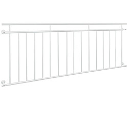 ECD Germany Garde-corps balcon blanc 225x90 cm