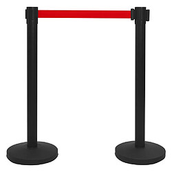 Avis vidaXL Colonnes Barrière d'aéroport - Noir