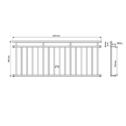 ECD Germany Garde-corps balcon noir pas cher