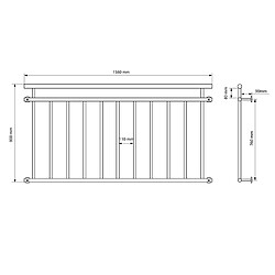 ECD Germany Garde-corps balcon 156 x 90 cm pas cher