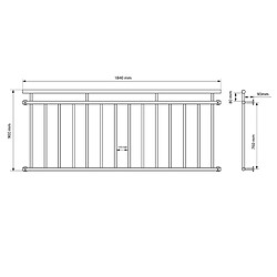 ECD Germany Garde-corps balcon 184 x 90 cm pas cher