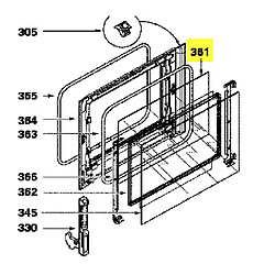 Fagor Vitre de bouclier pour four 71X4290