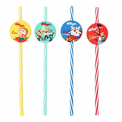 Paris Prix Lot de 4 Pailles Réutilisables Kellogg's - Multicolore