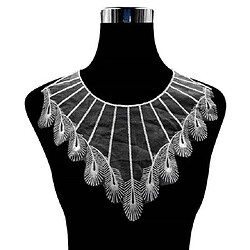 Wewoo Col dentelle broderie plume