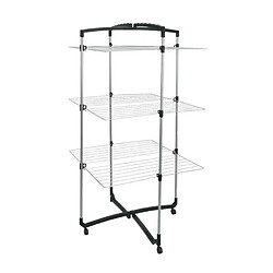 Metaltex séchoir sur pied Faro - 126 cm Séchoir à linge sur pied - pliable - 3 niveaux - avec roulettes