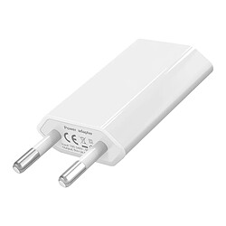 Avizar Chargeur Secteur Universel pour Smartphones USB 1A Compact Ultra Fin Blanc