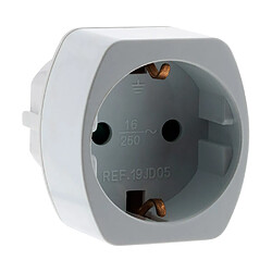 Zenitech Adaptateur France vers Schuko Adaptateur électrique France vers prise Schuko - Type E vers Type F - 16 A - 250 V - 4000 W - 1 prise - Sans ports USB