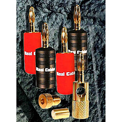Real cable fiches banane pour câbles HP - Lot de 4