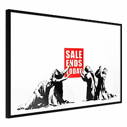 Paris Prix Affiche Murale Encadrée Banksy Sale Ends - 30 x 20 cm - Noir