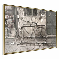 Paris Prix Old Bicycle 90x60 - Or Affiche encadrée - Papier 170 g/m² - Cadre plastique/MDF/acrylique - Fixation murale - Impression HD UV