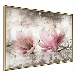Paris Prix Picked Magnolias - 90 x 60 cm Or Affiche murale encadrée - Papier haute qualité 170 g/m2 - Cadre plastique/MDF/verre acrylique - Couleurs multicolores - Impression HD résistance UV