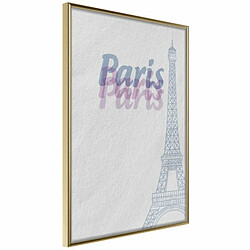 Paris prix Pastel Paris - 30 cm Affiche murale encadrée - Papier haute qualité 170 g/m2 - Multicolore
