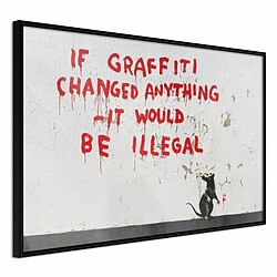 Paris Prix Affiche Murale Encadrée Banksy If Graffiti Changed Anything - Multicolore Affiche encadrée - Papier Haute Qualité 170 g/m² - Cadre plastique/MDF/verre acrylique - Fixation murale
